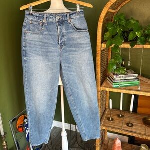 Lucky Brand Button Up High Rise Cropped Light Blue Denim Jeans